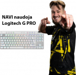 Log Klaviatuur Logitech Pro X TKL US (W), valge