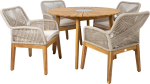 Garden furniture set FLORIDA table and 4 chairs, beige