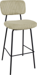 Bar chair KEIU 46x49xH107cm, light beige corduroy