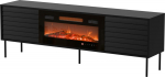 Cama MEBLE Cama CORTINA TV cabinet 180x40x60 black + black fireplace