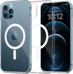 Kaitse&uuml;mbris FlexAir MagSafe, Apple iPhone 12 / 12 Pro, l&auml;bipaistev valge MagSafe ringiga, Tech-Protect