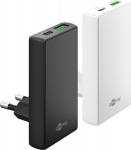 Wentronic Goobay 65 W USB-C PD GaN Dual fast charger 90&deg; Flat schwarz - 1x USB-C-Anschluss Power