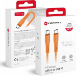 Kabel USB ForCell Kabel USB C do USB C Forcell F-Energy QC4.0 PD 3A 60W Silicone 1 m C344 orange