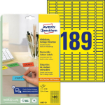 Sticker label removable AVERY Zweckform 25.4x10mm on 189 sheets 20 sheets per pack yellow (L6037-20)
