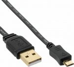 Cable USB InLine USB-A - microUSB 0.3 m Czarny (31703F)