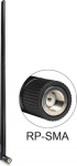 Delock WLAN 802.11 b/g/n Antenna RP-SMA plug 9 dBi omnidirectional with tilt joint black
