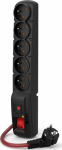 Acar F5 Power 5 sockets 3.0m 16A - Safety strip Acar F5 Power 5 sockets 3.0m czarna 16A