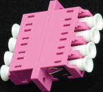 AFLHYPER LC QUADPLEX (x4) Adapter Zirconia Sleeve - Erika Violet (SC Dplx FootPrint) Metal Clip with Flange