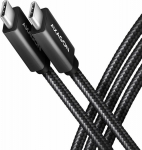Axagon Data and charging USB 3.2 Gen 1 cable length 1.5 m. PD 60W, 3A. Black braided