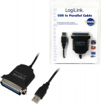 Logilink USB-Kabel Parallel 1.80m schwarz