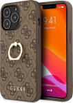 Guess GUHCP13L4GMRBR Hardcase 4G with Ring Stand for iPhone 13 Pro / 13 6.1" / brown