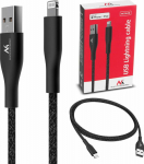 Kabel USB Maclean USB-A - Lightning 1 m Czarny (MCE845B)