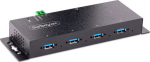 StarTech.com 4-Port Industrial USB 3.0 5Gbps Hub, Rugged USB Hub w/15kV Air/8kV Contact ESD and Surge Protection, DIN/Wall/Desk Mountable USB-A Hub, USB Expansion Hub with Locking Ports - Metal Construction (5G4AINDNP-USB-A-HUB) - Hubb - industrial - 4 x