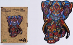 PuzzleOK Puzzle Wood eko 68 Indian elephant A4