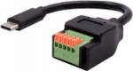 Exsys Adapter USB-C Stecker->Term.Bl. Terminal Block Push button. USB2 - Adapter - Digital/Data