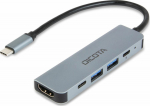 Dicota USB-C 5-in-1 Video Hub 4K PD 100W silver