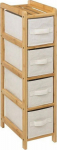 5five Narrow bamboo shelf TIDY z 4 fabric baskets, wys. 78.5 cm