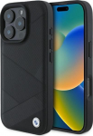 BMW Sign Leather Crossing Lines Pattern Back Case for Apple iPhone 16 Pro Max