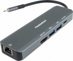 PREMIUMCORD Adapter USB-C on Gigabit 10/100/1000Mbps + 1x HDMI, 2x USB3.2, 1x PD 100W connector, Sheda