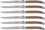 Laguiole Laguiole Stainless Steel Steak Knife 6 pieces in a wooden block