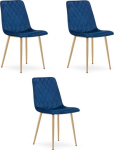 Leobert Krzesło TURIN - velvet garnet / wood color legs x 3
