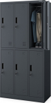 Jan Nowak Social wardrobe 6-Door IGOR, 900 x 1850 x 450 mm, antracyt