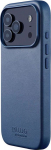 Kaitse&uuml;mbris Apple iPhone 17 Pro, sinine, naturaalsest nahast, MagSafe &uuml;hilduv, Mujjo