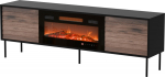 Cama MEBLE Cama CORTINA TV cabinet 180x40x60 black/walnut + black fireplace