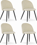 Leobert BELLO chair - velvet beige / black legs x 4