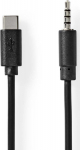 Kabel USB Nedis Nedis CCGL65950BK10 kabel audio 1 m USB C 3.5mm Czarny
