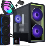 Lian Li LANCOOL 217 INF PC-Geh&auml;use Bundle + HydroShift II LCD-S 360TL AIO + 3x UNI FAN SL-INF 120 Reverse Blade L&uuml;fter - schwarz