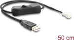 Delock fan Cords USB 2.0 Typ-A Stecker zu 3 Pin (2 Pins occupied) Fan connector plug with switch 50 cm (91232)