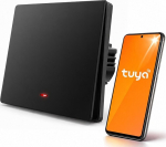 Qoltec 52722 Smart 1-Gang Light Switch | Wi-Fi | Timer | Tuya | Smart life | Black