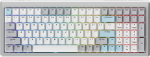 Ducky Cushion 98 Gaming Keyboard, 96%, US Layout (ANSI), Shush Red Switches - Silver