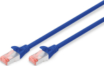 DIGITUS patch cable Cat6 S/FTP 2xRJ45 10.0m blue lever protection polybag