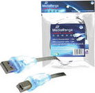 MediaRange USB Kabel A -> B St/St 1.80m blue LEDs