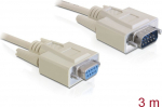 Delock Cable Serial RS-232 Sub-D9 male > RS-232 Sub-D9 female 3 m extension