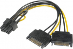 Akasa 2x 15-Pin SATA to 1x 6+2-Pin-PCIe Adapter