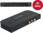 Delock HDMI Switch 3 x HDMI in to 1 x HDMI out 4K 60 Hz with Audio Extractor, ARC support