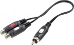 SpeaKa Professional Cinch Audio Y-Adapter [1x RCA plug - 2x RCA jack] Schwarz (SP-7869820)