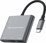 Adapter USB Conceptronic CONCEPTRONIC Adapter USB-C -> HDMI,2xUSB3.0, PD,SD 0.15m