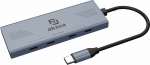 Akasa USB 4-in-1-Hub - 4x USB-C, 18cm, silber