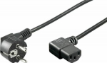 MicroConnect Power Cord CEE 7/7 - C13 1m, Angled Schuko/Angled C13