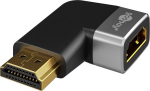 Wentronic Goobay HDMI Angled Adapter 270&deg; Horizontal, 8K @ 60 Hz, Gold-Plated, Black/Silver | 72012