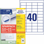 AVERY Universal labeling Avery 48.5x25.4 mm, hvid med Ultragrip + 30% extra income - (65 ark x 40 stk.)