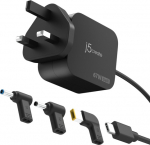 j5create 67W GAN PD USB-C MINI CHARGER, WITH 3 TYPES OF DC CONNECTOR - U