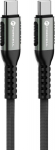 CABLE USB-C / USB-C Forcell F-Energy Cafule 300 cm 240 W 5A PD QC 4.0 CZARNY W BRAID