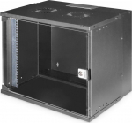 Digitus Wall-mounted network cabinet 19" 9U, SOHO PRO 460 x 540 x 400 mm, bearing capacity 60kg, door glass, not folded, Czarna