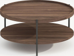 Coffee table CINDY D80xH40cm, melamine walnut