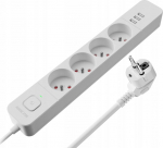 KIN Listwa zasilająca Defender SFS 133 1.5 m, 4 jack, 3x USB White